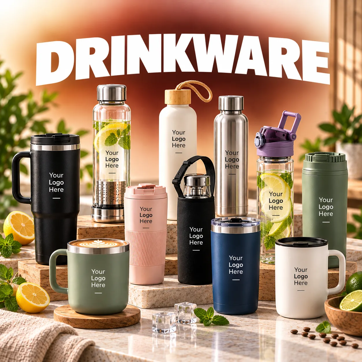 Premium vacuum bottle: Premium drinkware presentation