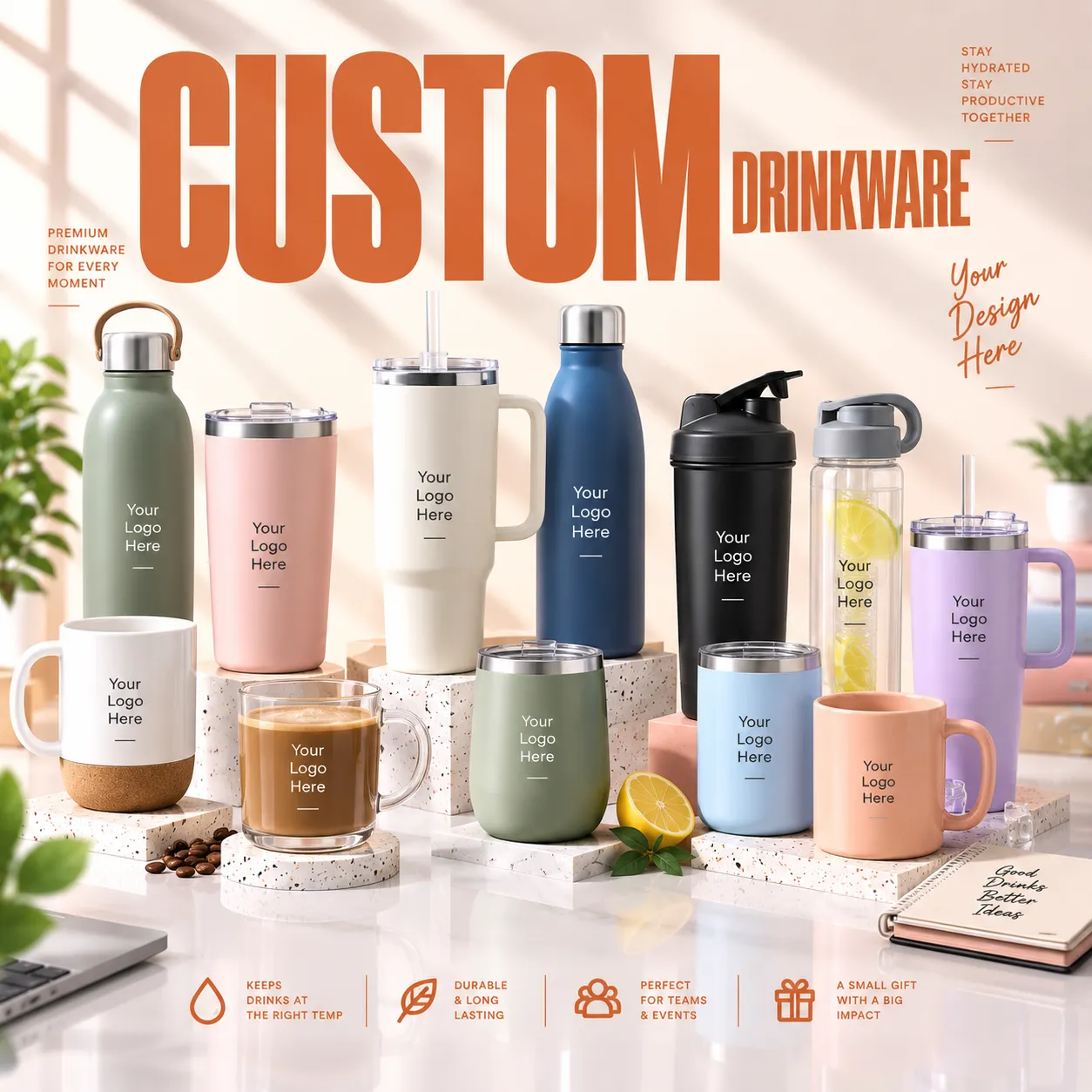 Everyday insulated tumbler: Detailed drinkware presentation