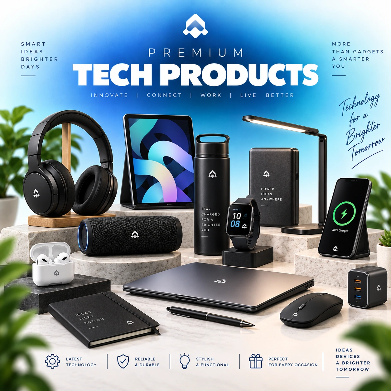 Custom corporate technology products and branded accessories