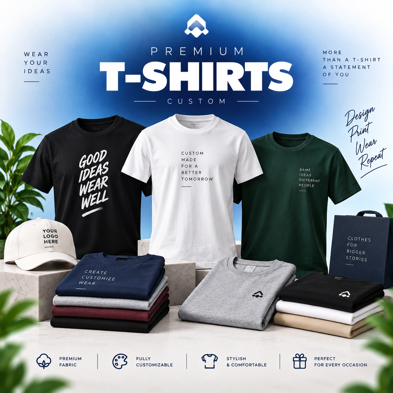 Custom corporate T-shirt representing branded apparel