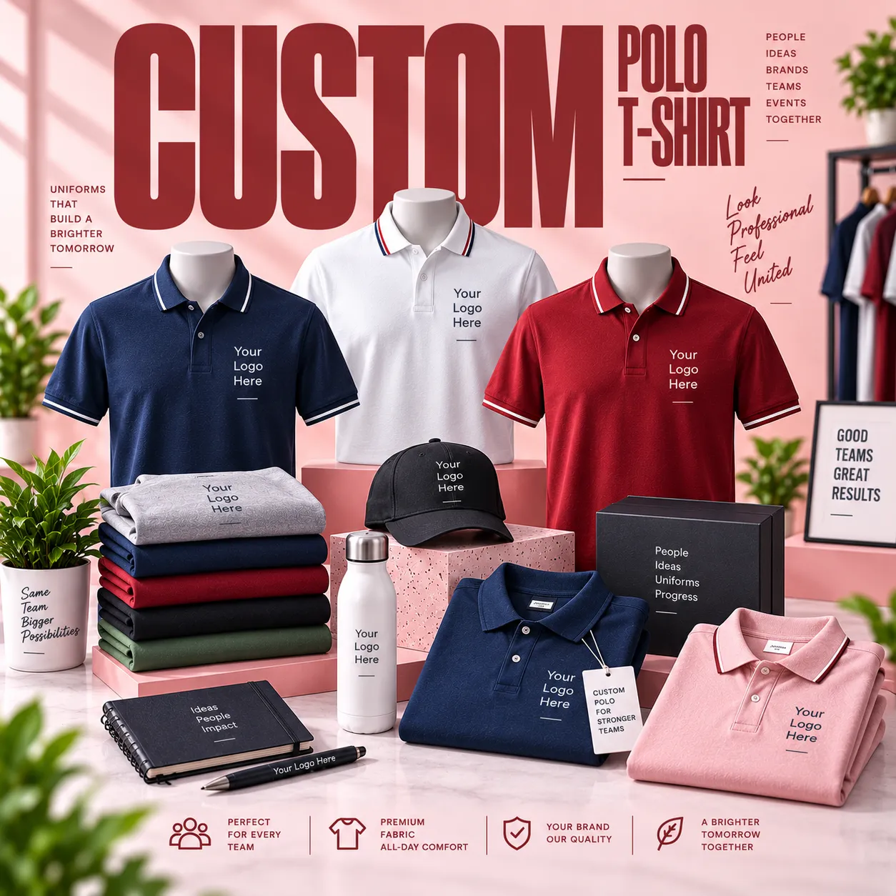 Custom-sourced apparel: Custom T-shirt presentation